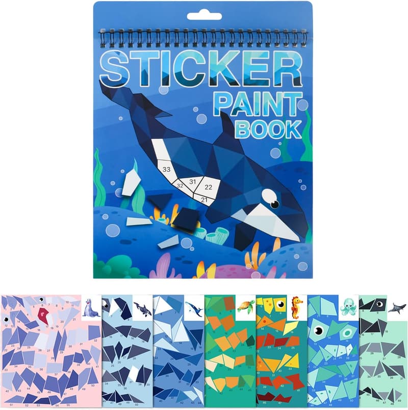 Ocean-Themed Sticker Book for Kids 4-8 - Educational Craft Gift