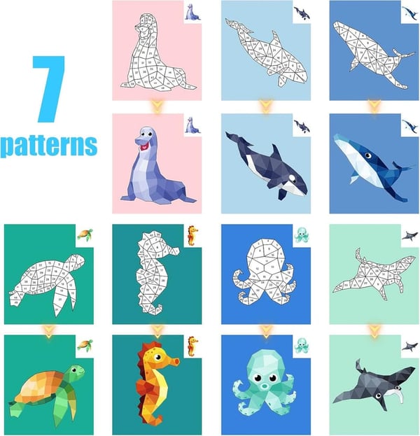 Ocean-Themed Sticker Book for Kids 4-8 - Educational Craft Gift