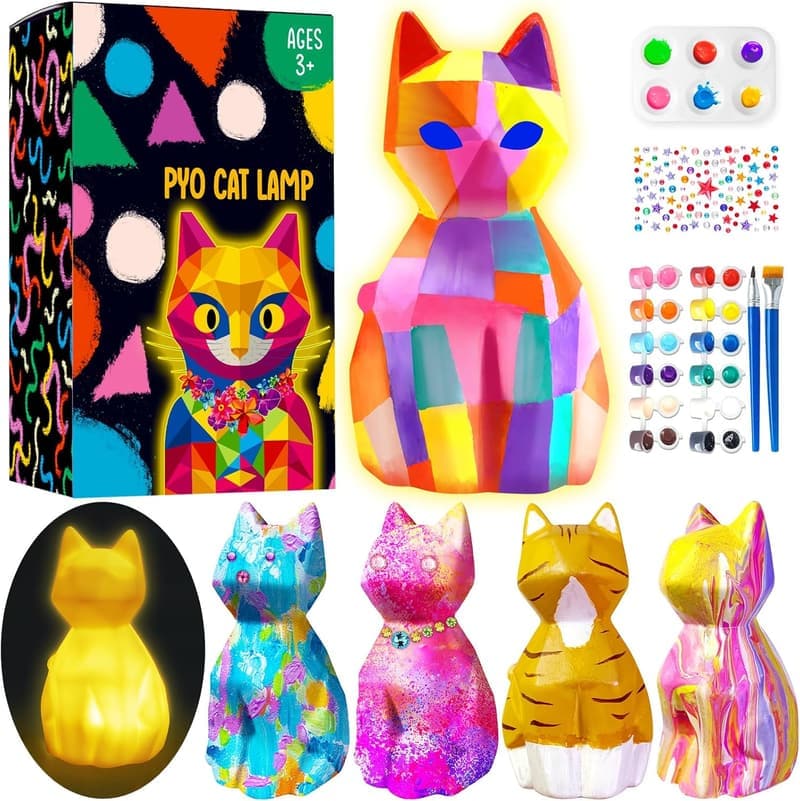 DIY Cat Lamp Craft Kit for Kids - Birthday Gift Ages 8-12