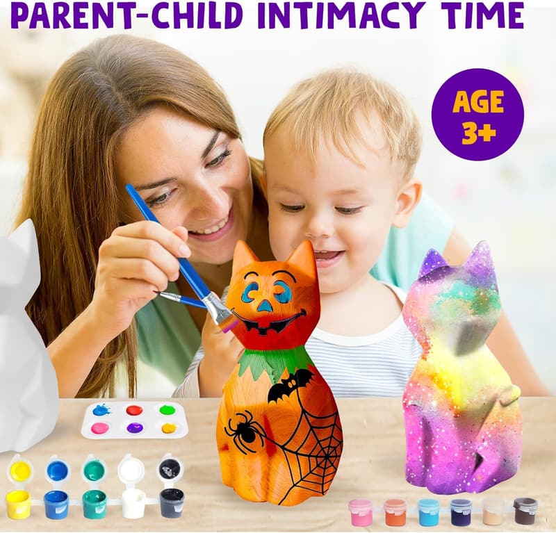 DIY Cat Lamp Craft Kit for Kids - Birthday Gift Ages 8-12