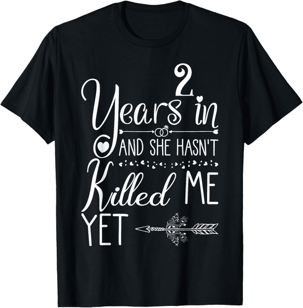 2nd Anniversary T-Shirt for Him - Couples' 2 Years of Love
