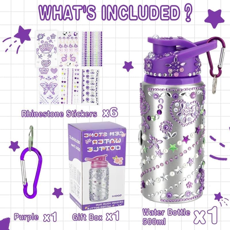 Decorate Your Own Water Bottle Craft Kit for Girls Age 8-12