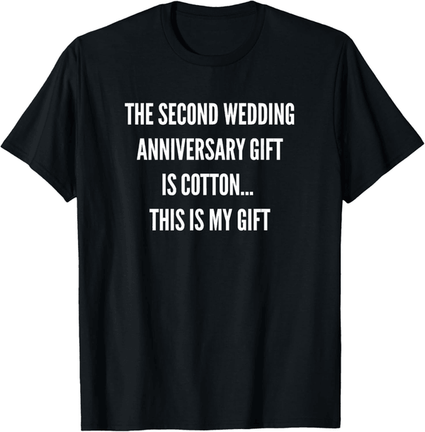 2nd Anniversary Cotton T-Shirt for Him