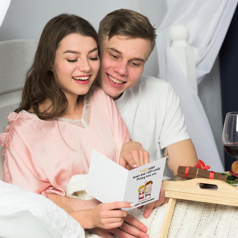 2nd Anniversary Funny Card Gift for Couples