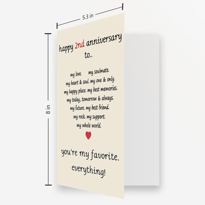 2nd Anniversary Cotton Card for Couples