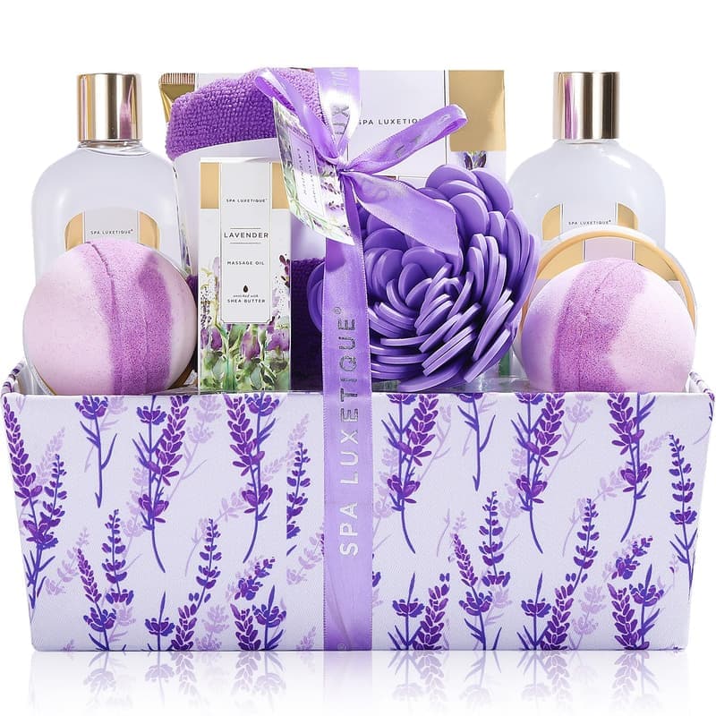 Lavender Spa Gift Set for Women – 12-Piece Home Spa Kit