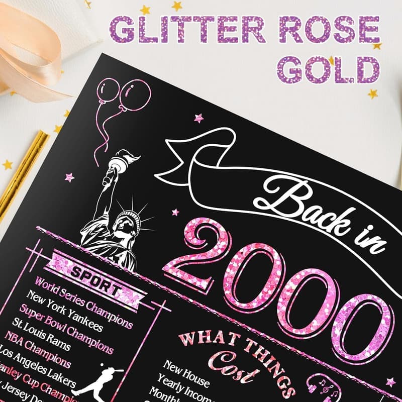 25th Birthday Rose Gold Jumbo 3D Popup Card for Women