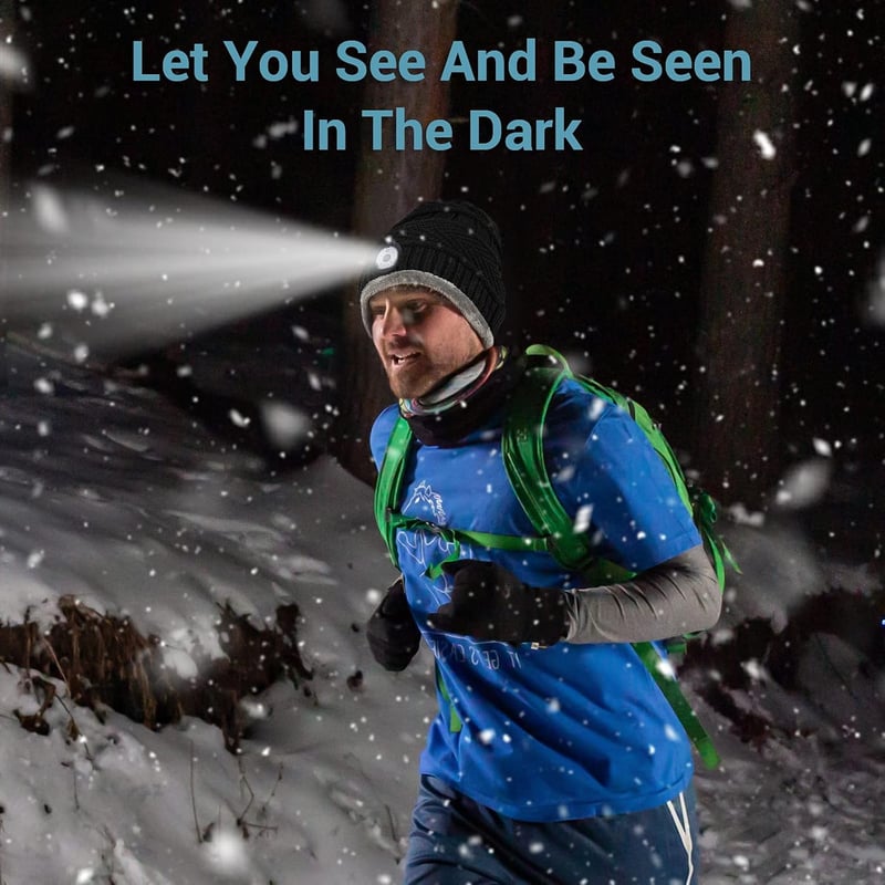 Christmas LED Beanie Hat for Men - Winter Gift