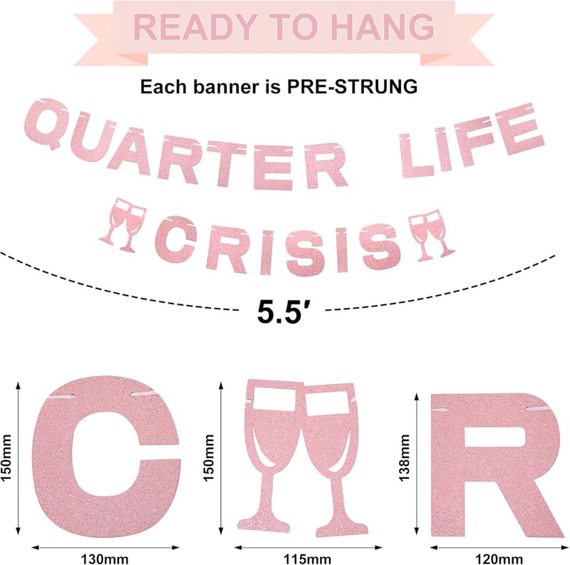 25th Birthday Rose Gold Decorations & Party Supplies for Women