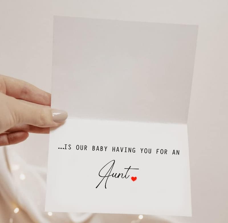 Pregnancy Announcement Card for Aunt from Best Friend