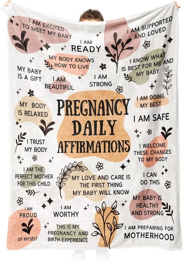 Pregnancy Gift - Mom Blanket with Daily Affirmations (50