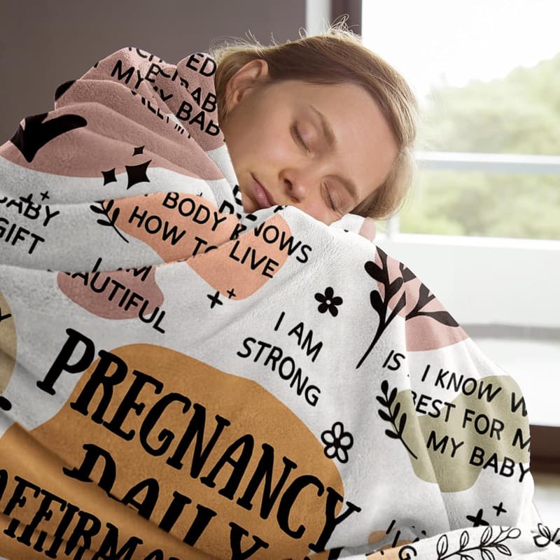 Pregnancy Gift - Mom Blanket with Daily Affirmations (50