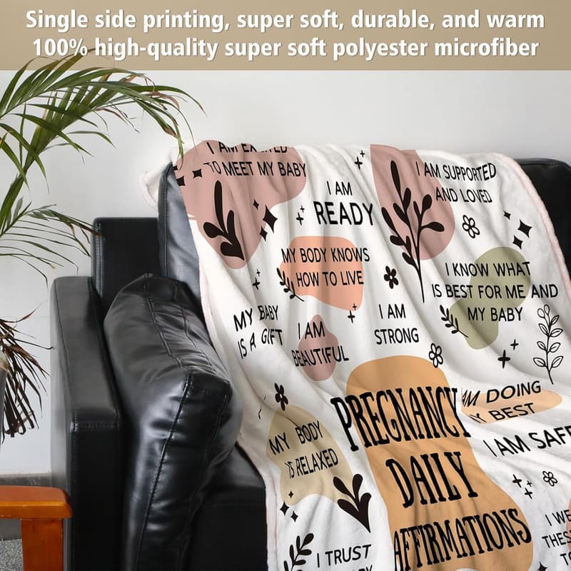 Pregnancy Gift - Mom Blanket with Daily Affirmations (50
