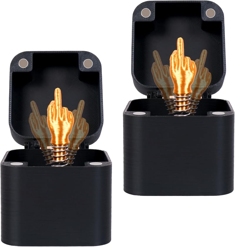 Funny Adult Gag Gift Box - Middle Finger Prank (2 Pack)