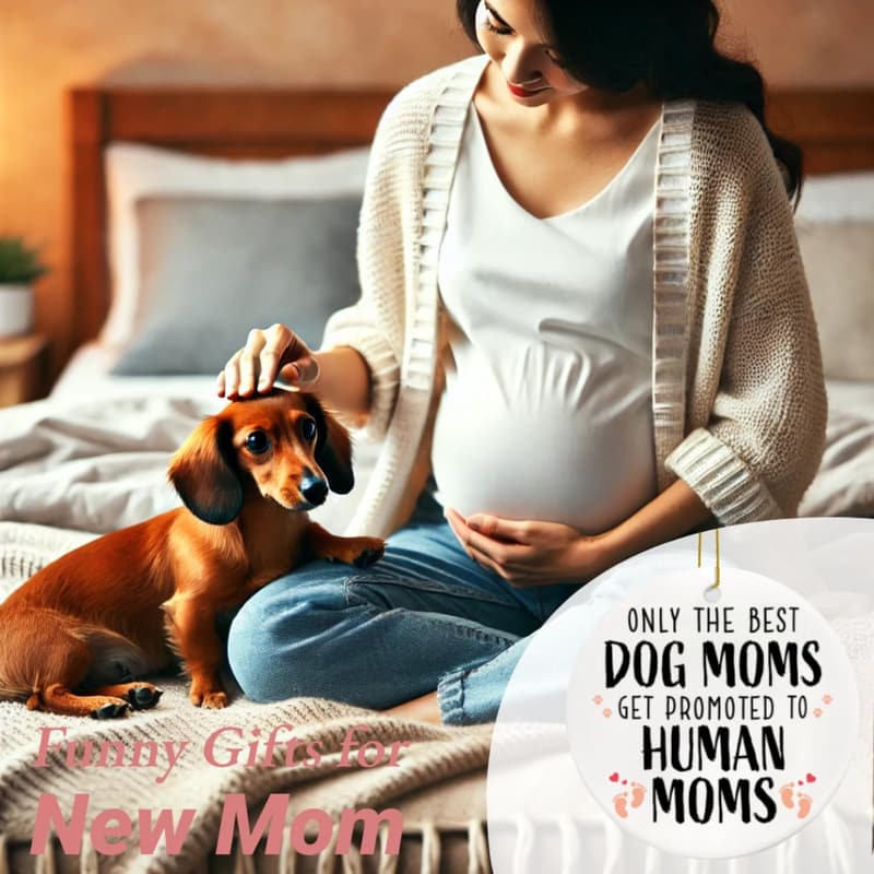 Funny Dog Mom Pregnancy Ornament Gift for New Moms
