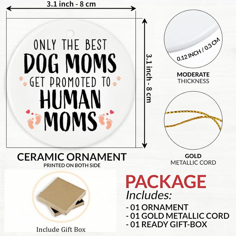 Funny Dog Mom Pregnancy Ornament Gift for New Moms