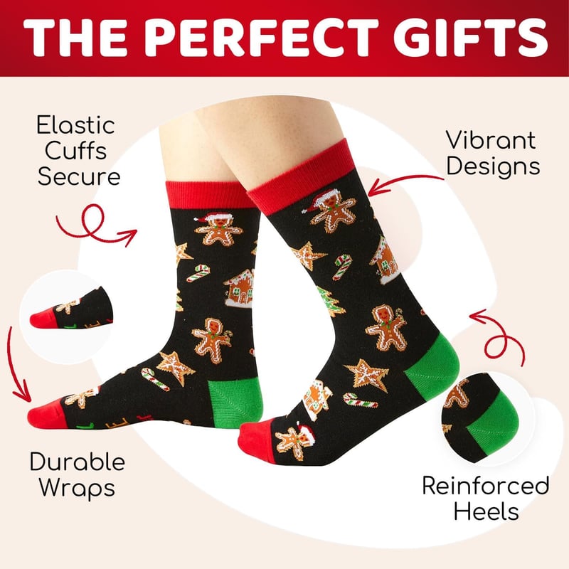 Gingerbread Socks Gift Set for Teens and Adults