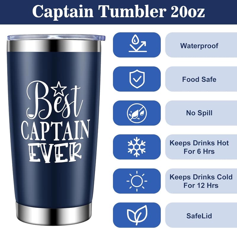 Nautical Gift Set for Men: Flannel Blanket, Tumbler & Socks