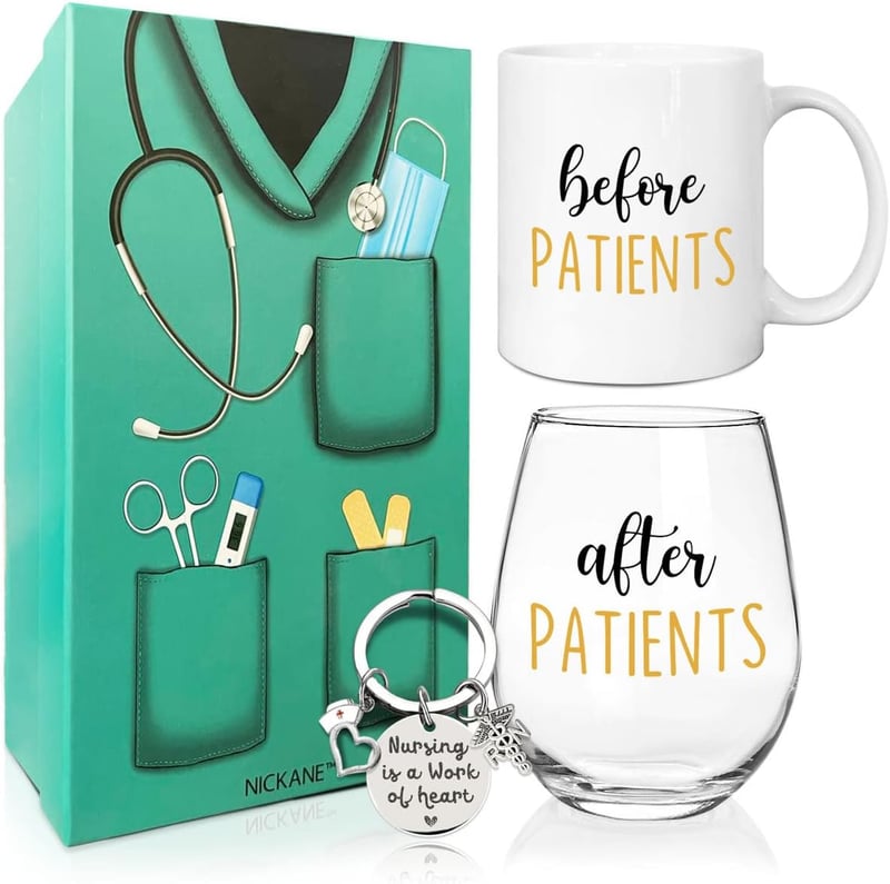 Nurse Graduation Gift Set | 11oz Mug & 15oz Wine Glass