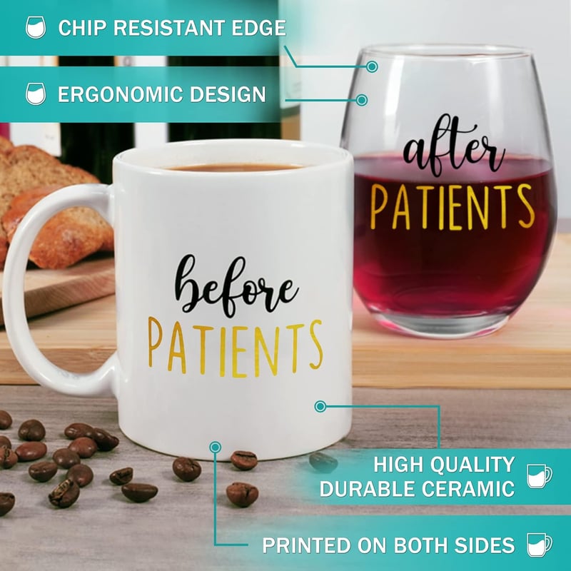 Nurse Graduation Gift Set | 11oz Mug & 15oz Wine Glass