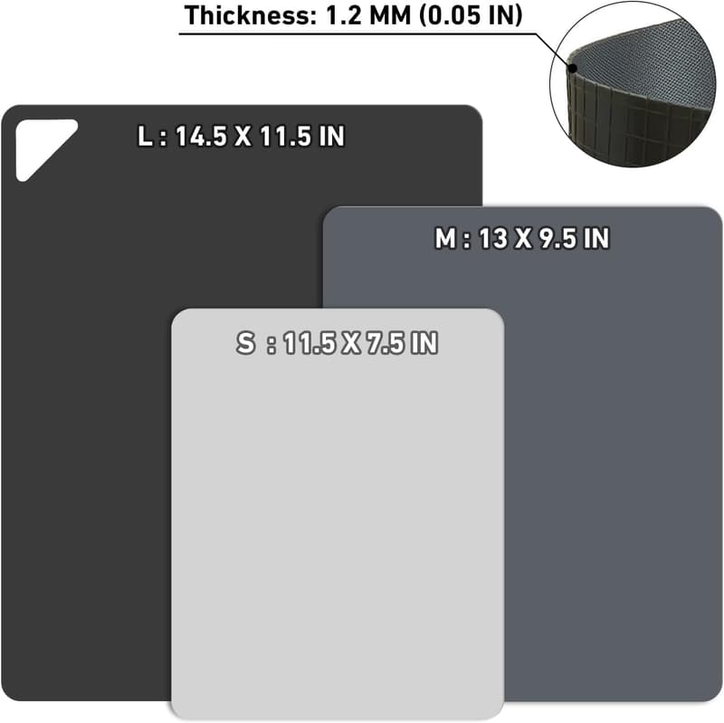Flexible Plastic Cutting Mats for Kitchen - BPA Free, Non-Slip