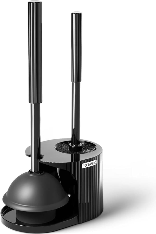 Toilet Bowl Brush & Plunger Set with Extended Handle