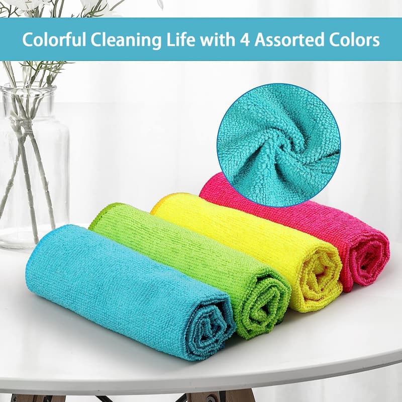 Assorted Microfiber Cleaning Cloths 8-Pack, 11.5