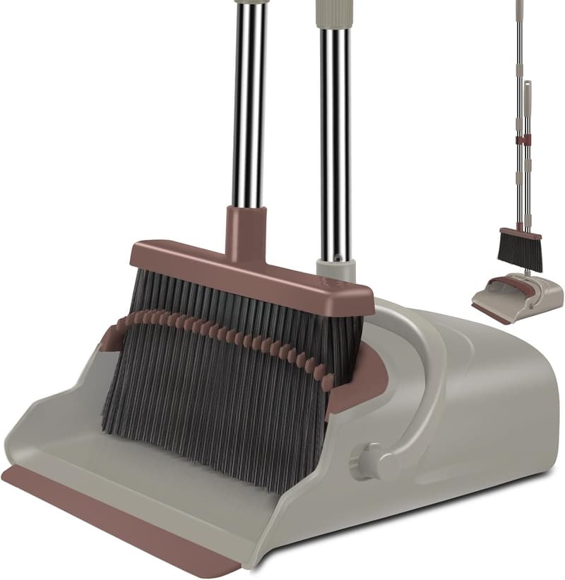 Self-Cleaning Broom and Dustpan Set for Pet Hair Removal