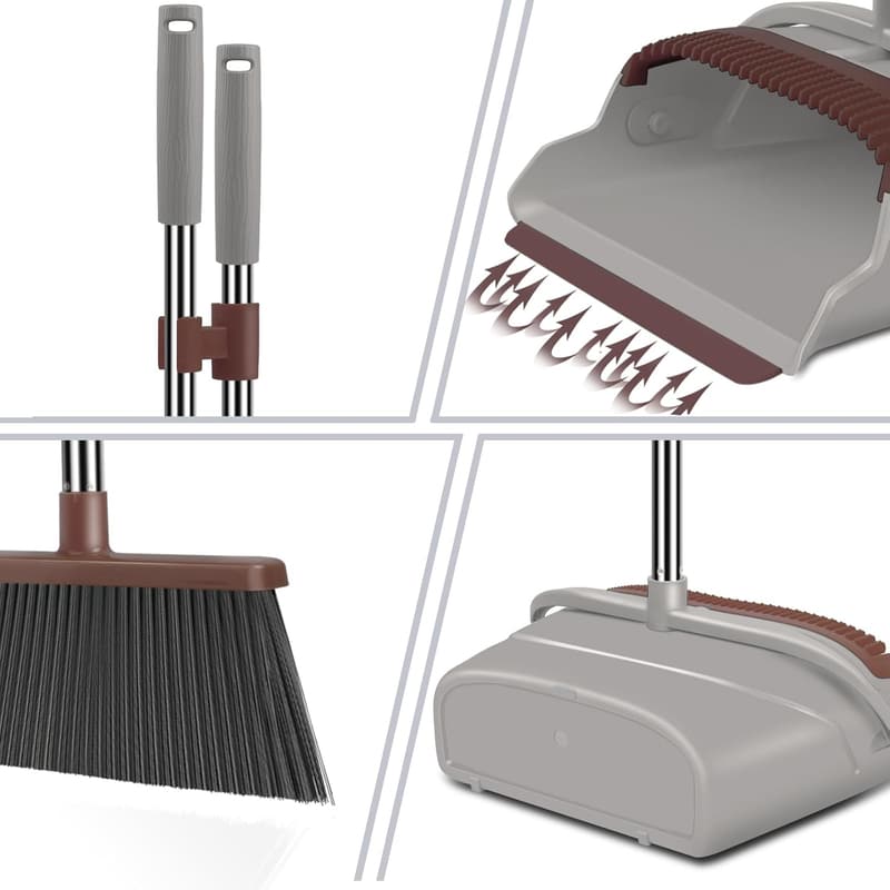 Self-Cleaning Broom and Dustpan Set for Pet Hair Removal