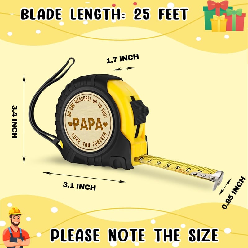Engraved 25FT Tape Measure - Father's Day Gift for Dad
