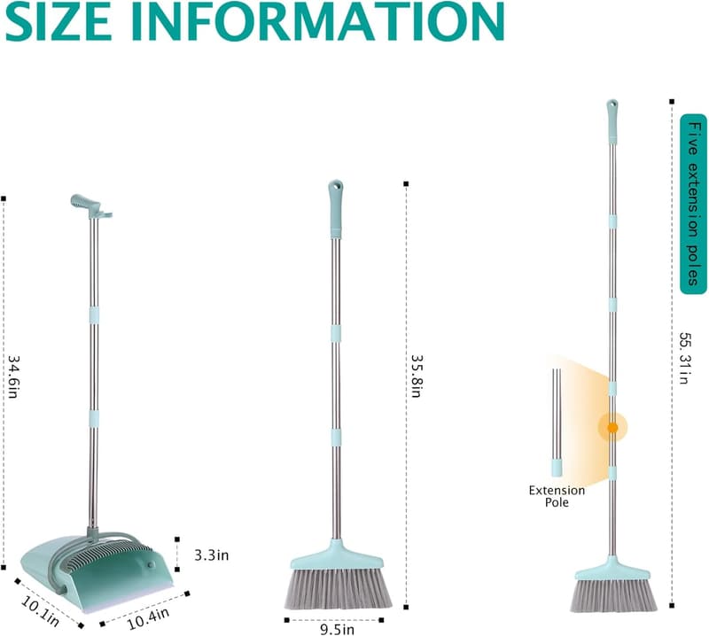 Broom and Dustpan Set with 55
