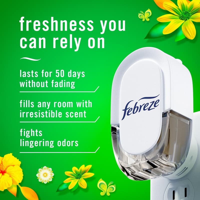 Febreze Plug In Air Freshener Starter Kit with Gain Scent
