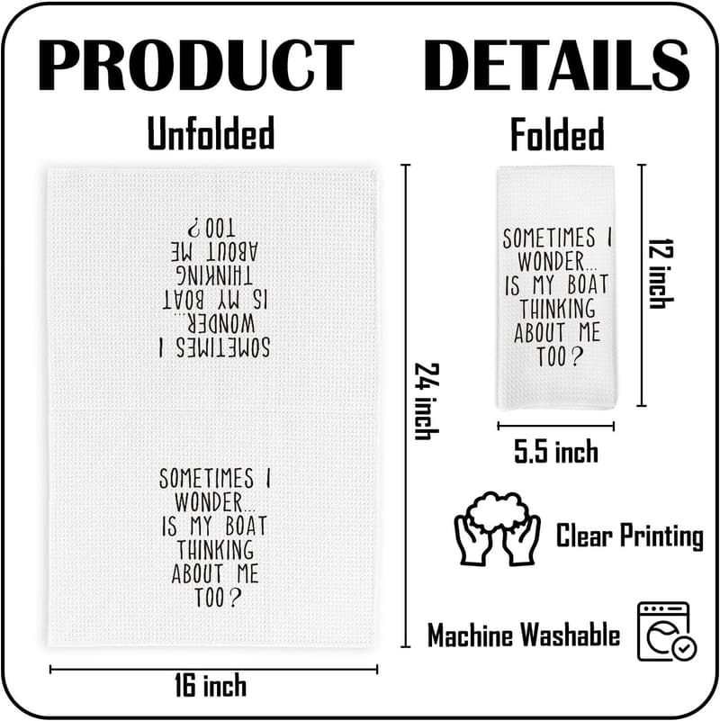 Lake House Kitchen Towels for Boat Owners - 16x24 Inch