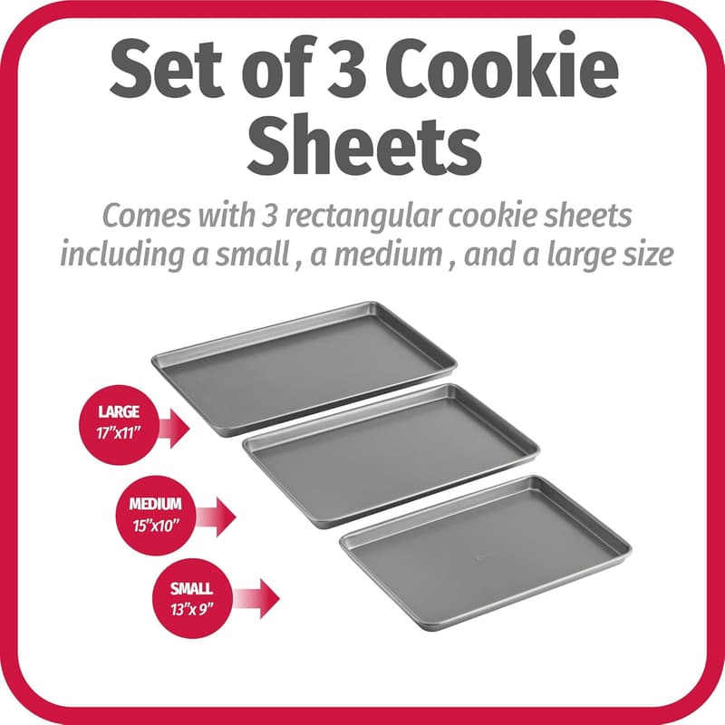 Nonstick Carbon Steel Baking Sheet Set – 3 Sizes
