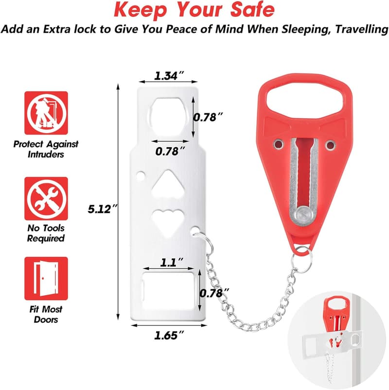 Travel Security Portable Door Lock for Added Safety and Privacy