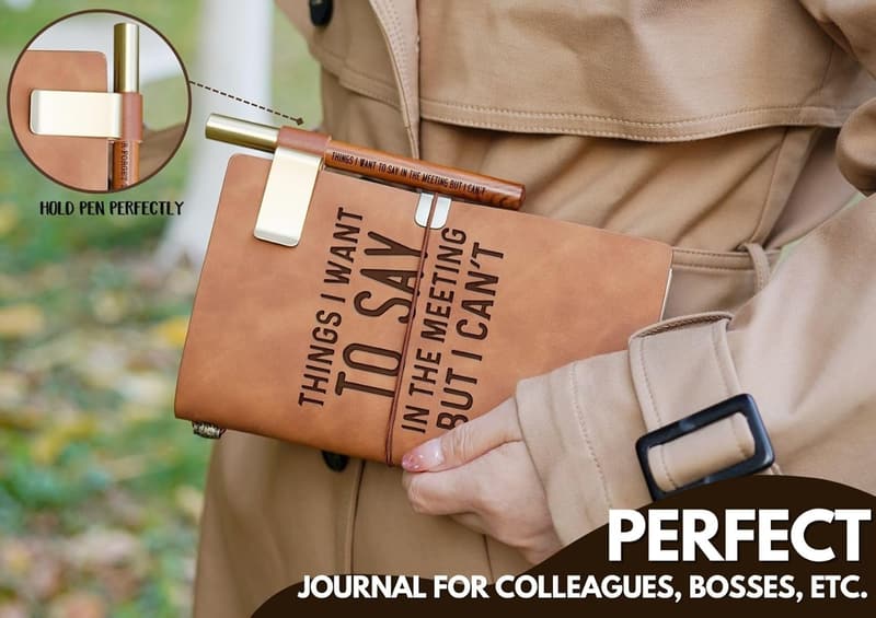 Leather Journal Notebook with Pen - Ideal Gift for Boss or Coworker