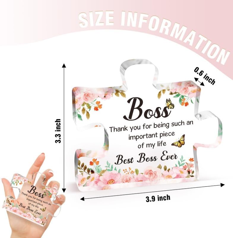 Boss Day Engraved Acrylic Puzzle Plaque - Gift for Women