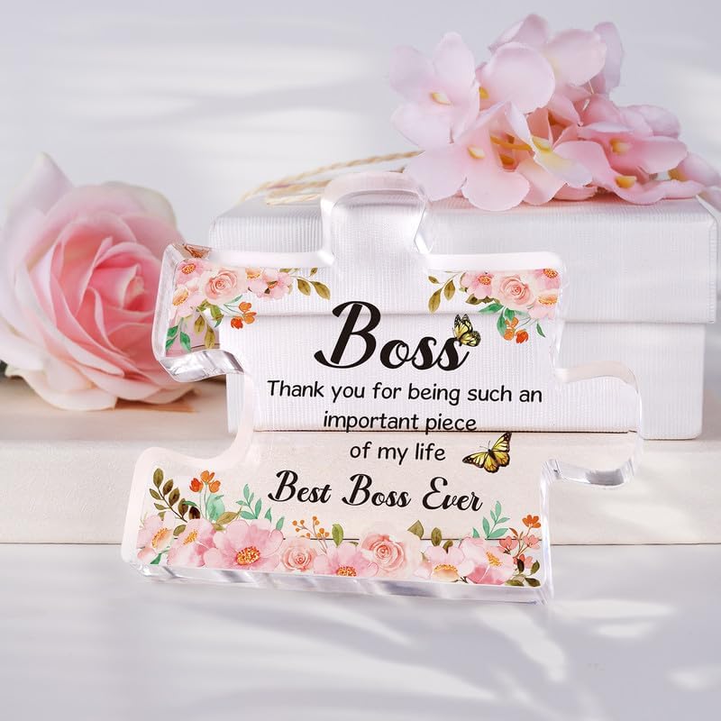 Boss Day Engraved Acrylic Puzzle Plaque - Gift for Women