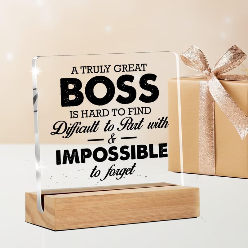 Boss Appreciation Acrylic Desk Sign for Home Office Decor