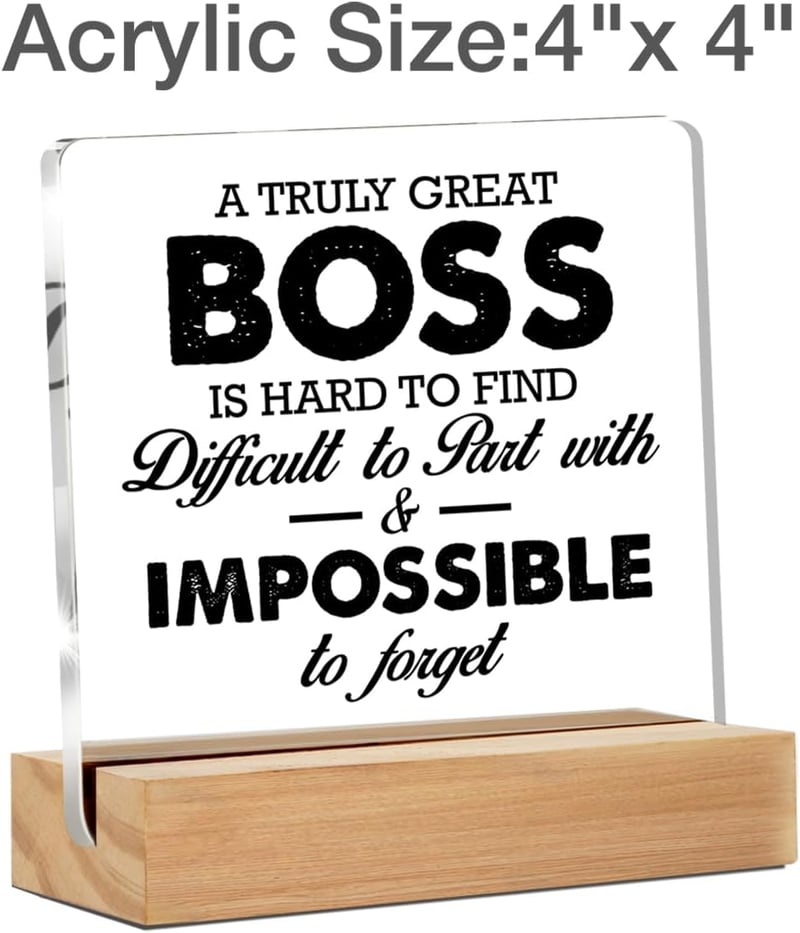 Boss Appreciation Acrylic Desk Sign for Home Office Decor