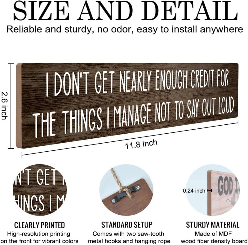 Funny Hanging Wooden Plaque for Home or Office Decor