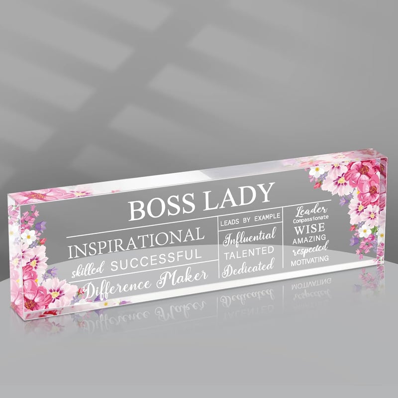 Inspirational Acrylic Paperweight for Boss Ladies - Office Decor