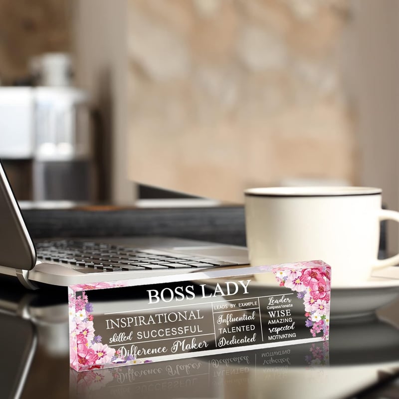 Inspirational Acrylic Paperweight for Boss Ladies - Office Decor