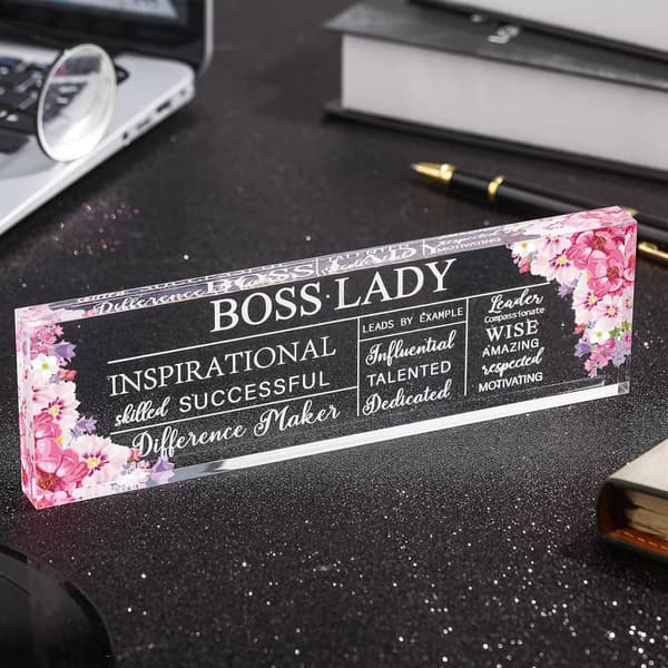Inspirational Acrylic Paperweight for Boss Ladies - Office Decor