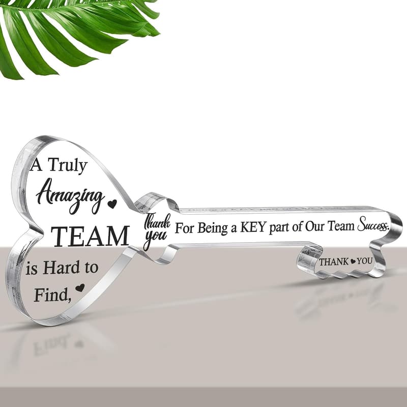 Retirement Desk Plaque - Key Shape Acrylic Gift for Boss
