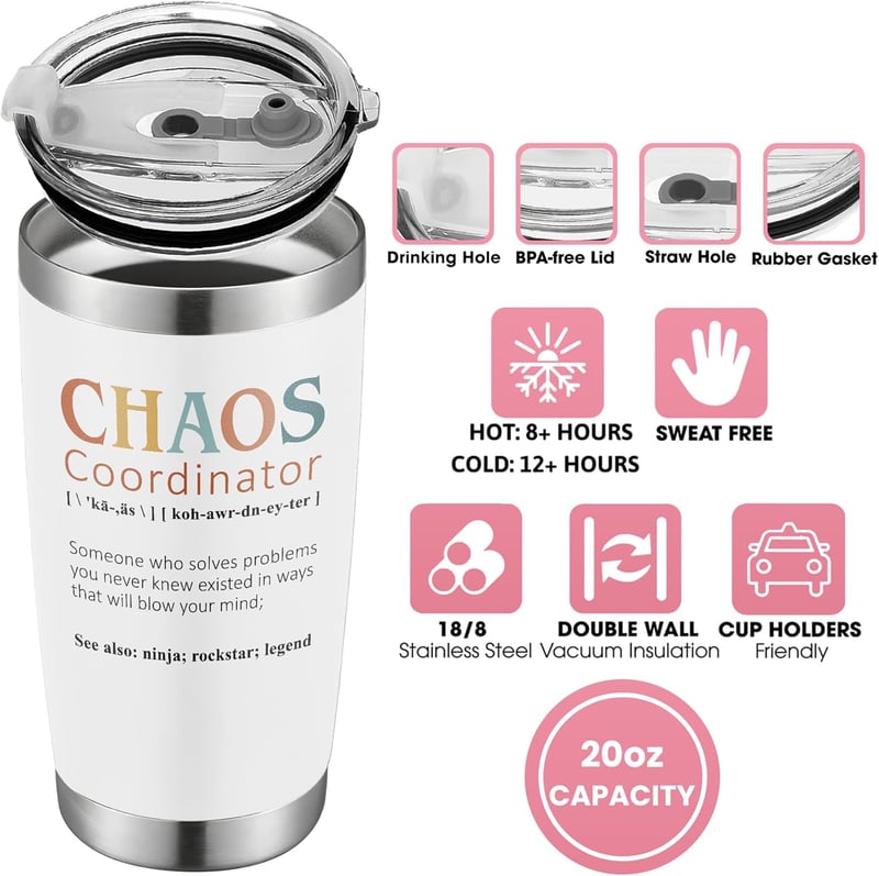 Thank You Gifts for Women - 20 oz Stainless Steel Tumbler