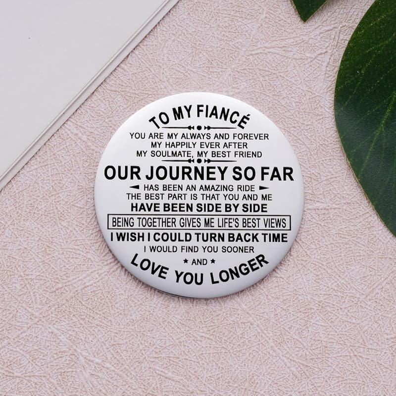 Inspirational Pocket Hug Token with PU Leather Keychain