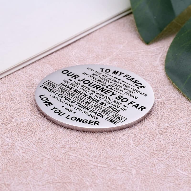 Inspirational Pocket Hug Token with PU Leather Keychain