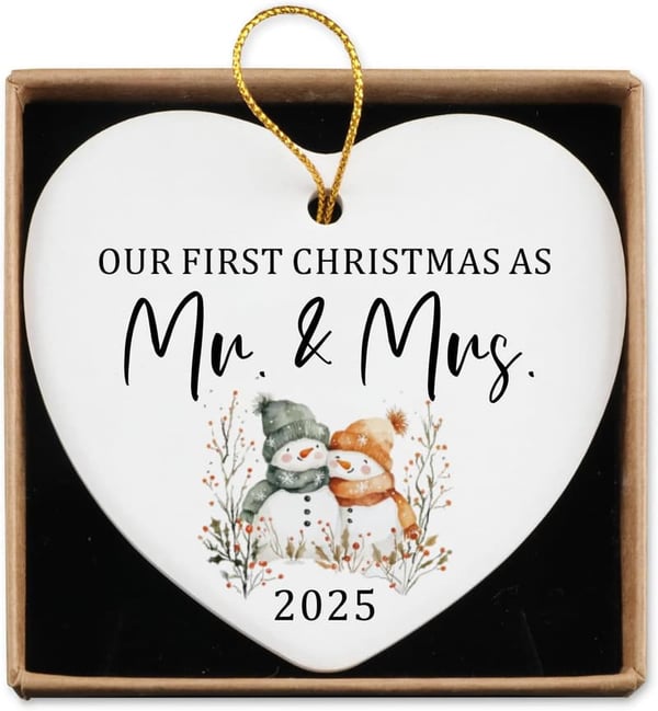 2025 First Christmas Newlywed Ceramic Ornament