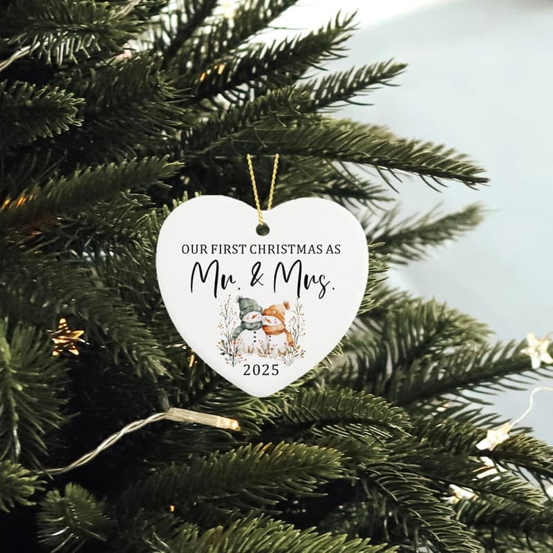 2025 First Christmas Newlywed Ceramic Ornament